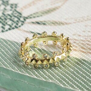 New Kendra Scott White CZ Jada Band Ring Gold #7